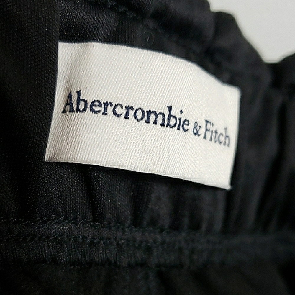 Abercrombie & Fitch Black Faux Leather Paperbag Pants Tie Waist Straight Leg S - Picture 10 of 13